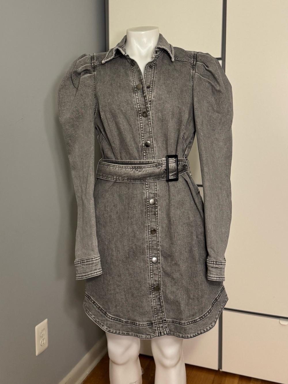 Ted Baker Grey Denim Shirt Dress with Belt